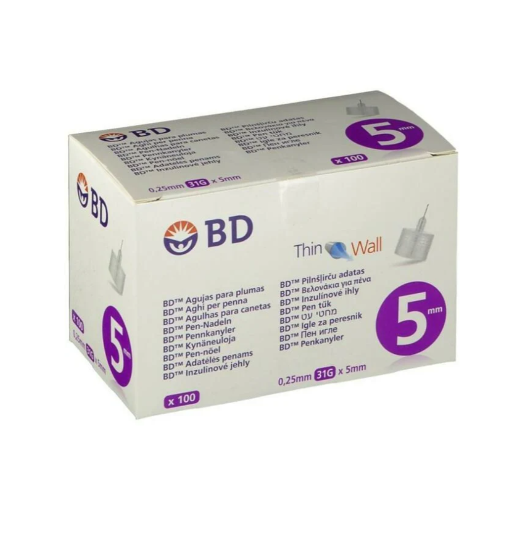 Aguja Hipodermica bd 5mm 100u